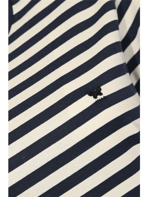 T-shirt basic WKDVENACO in cotone a righe Ecru/blu WEEKEND MAX MARA | 2615971031600009